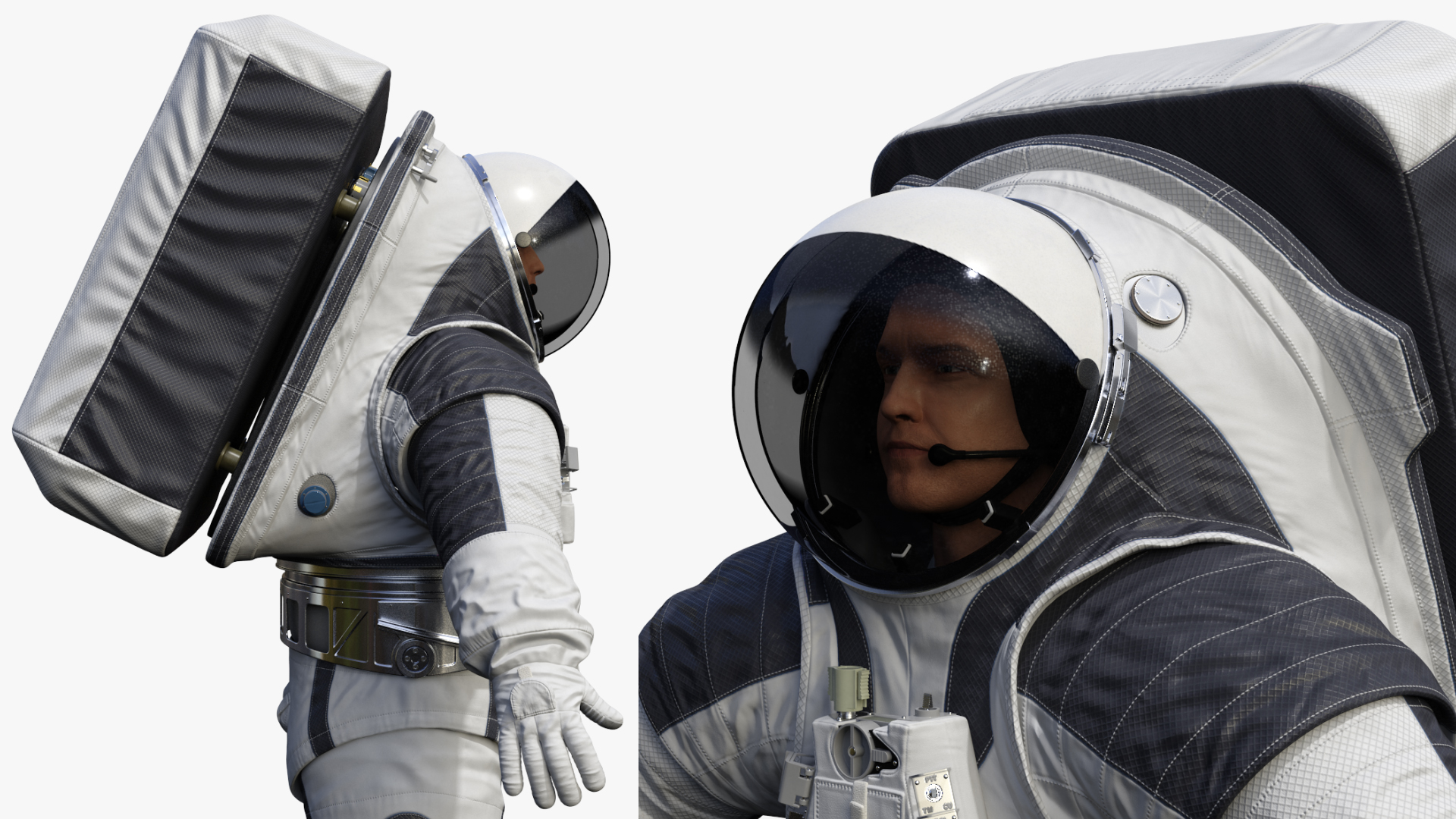 Astronaut Wearing xEMU Spacesuit 3D