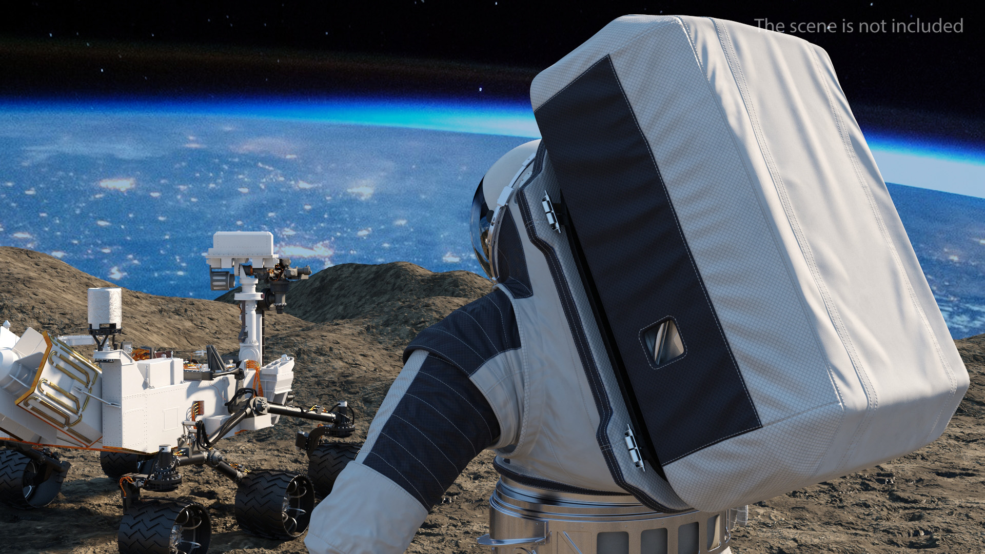 Astronaut Wearing xEMU Spacesuit 3D