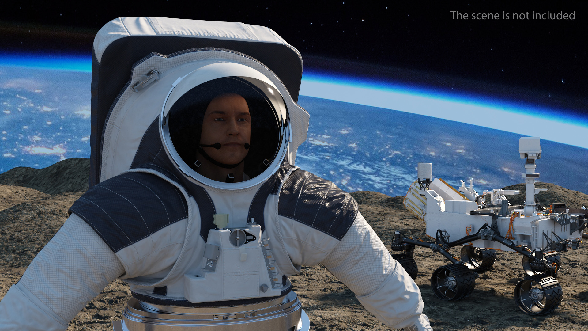 Astronaut Wearing xEMU Spacesuit 3D