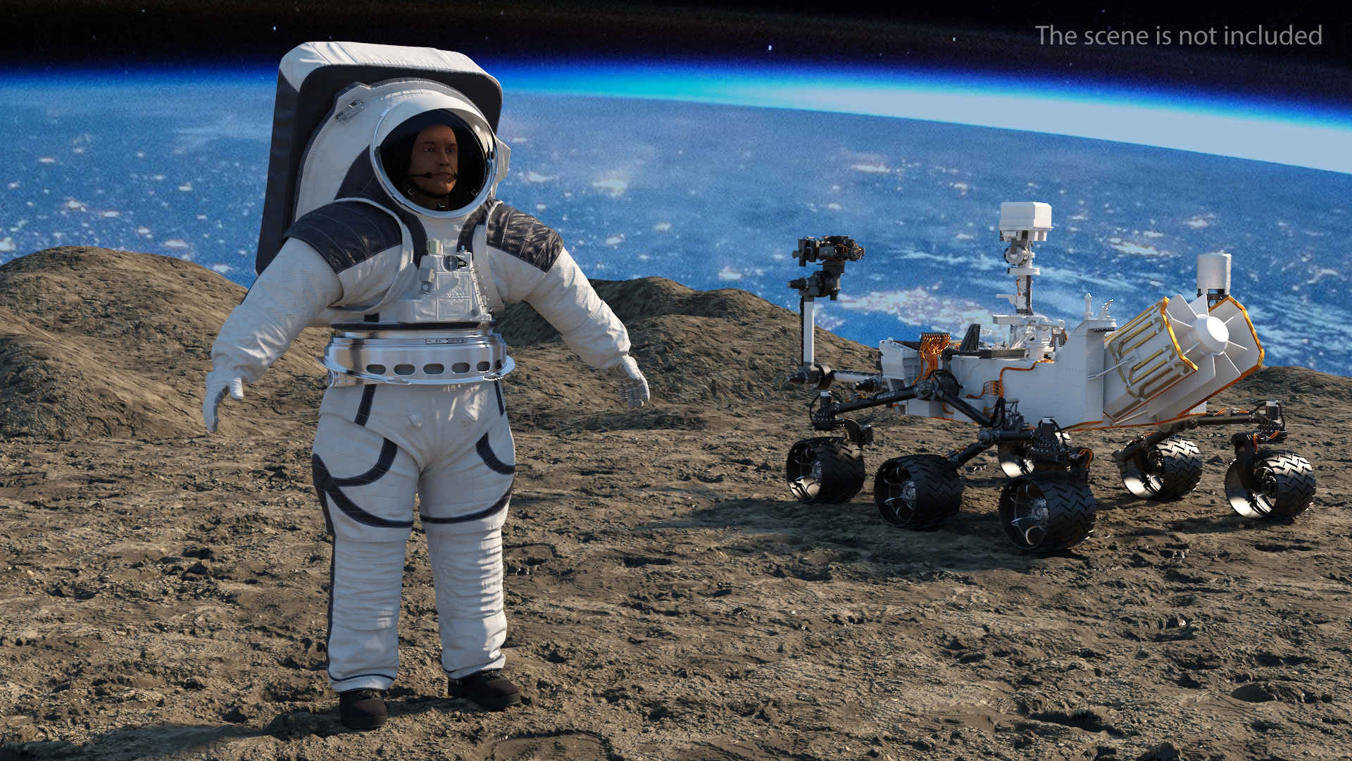 Astronaut Wearing xEMU Spacesuit 3D