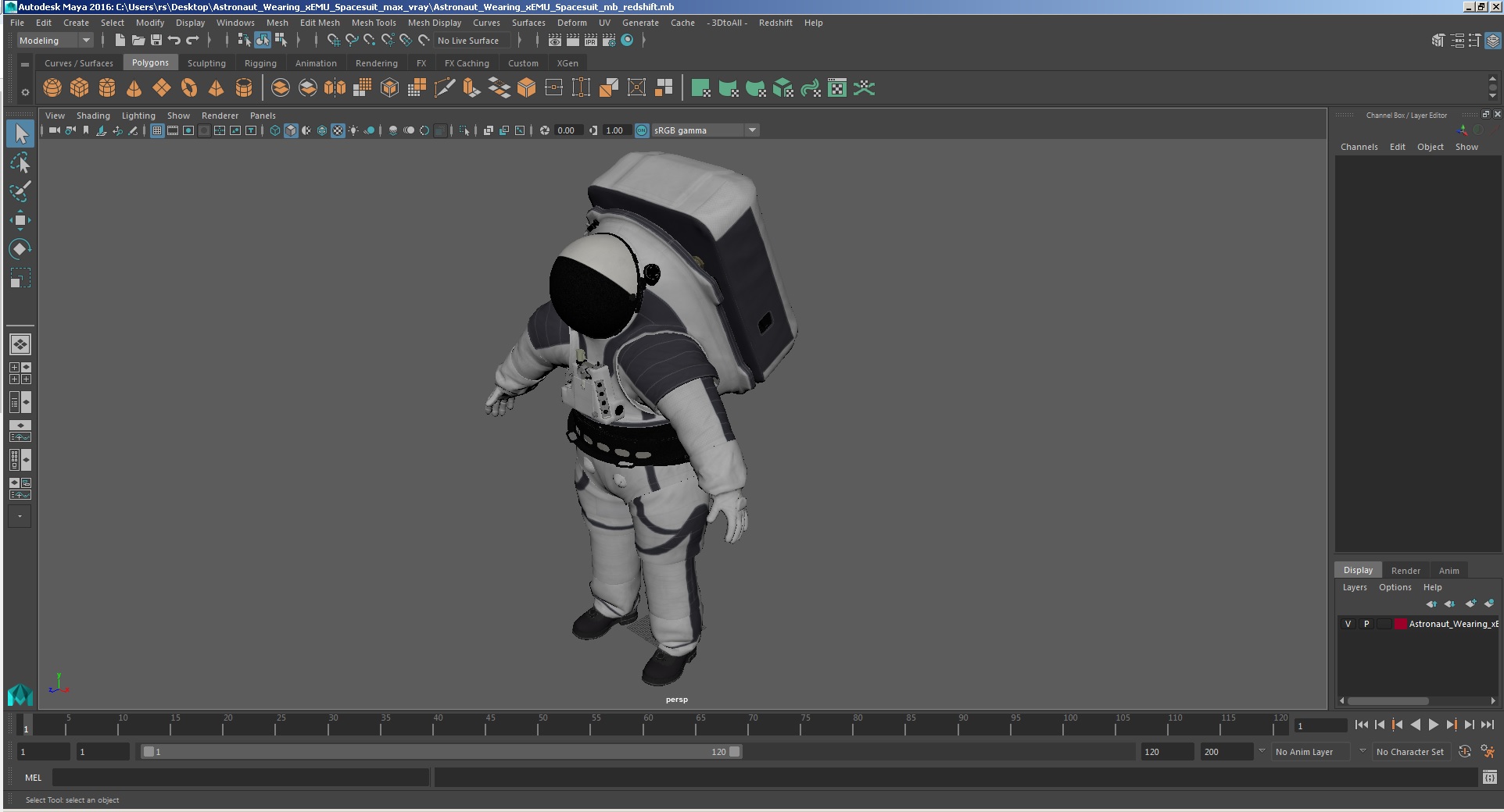 Astronaut Wearing xEMU Spacesuit 3D
