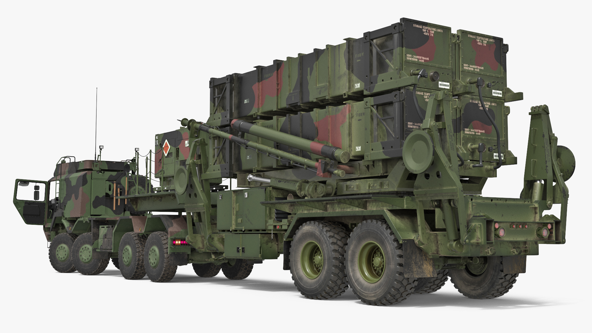 Military Truck with MIM-104 Patriot SAM Rigged, view 6