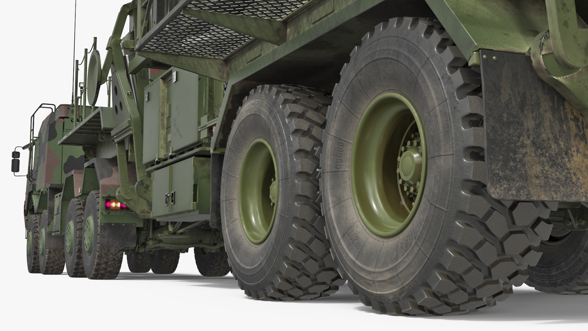 Military Truck with MIM-104 Patriot SAM Rigged, view 11