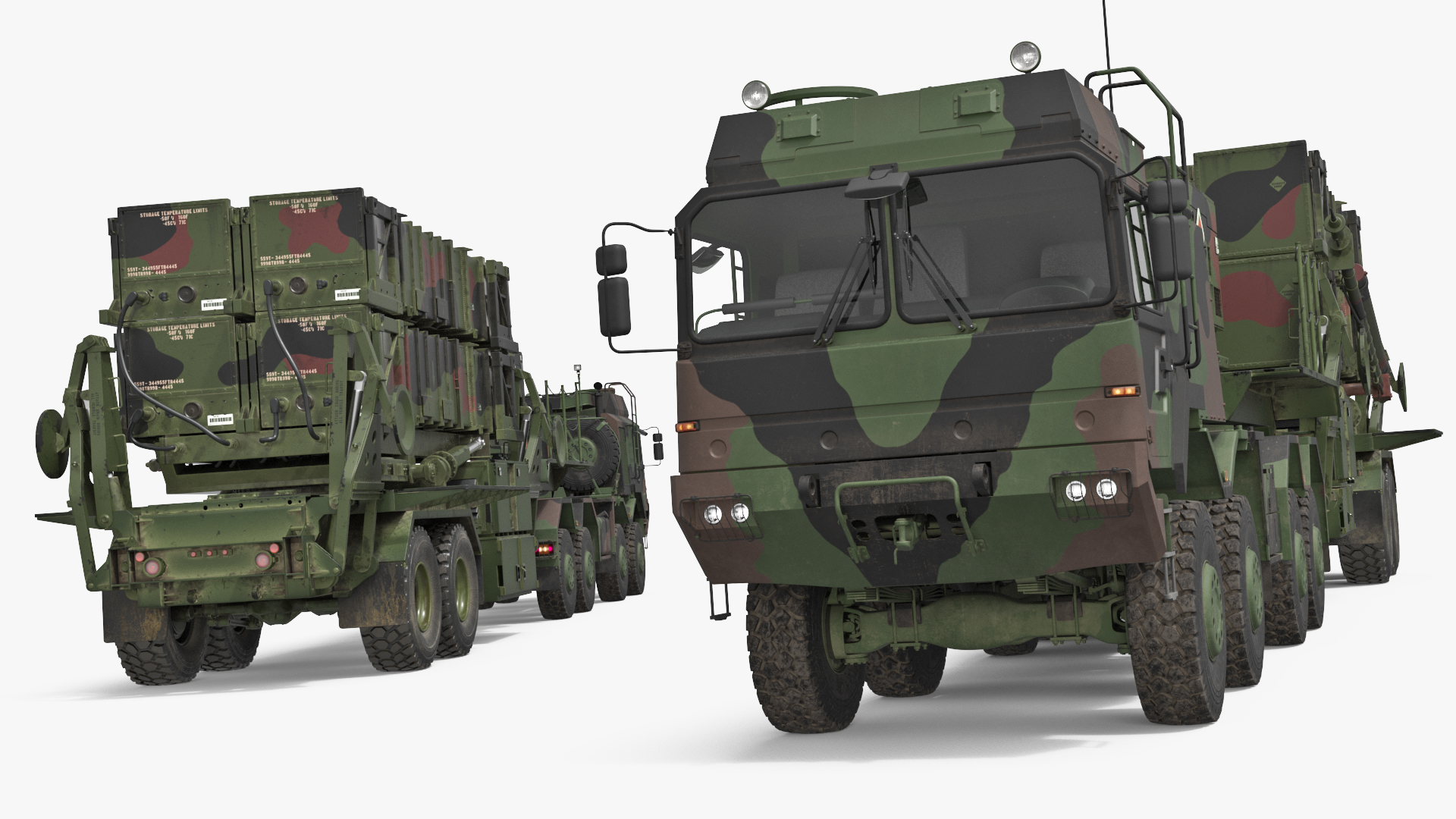Military Truck with MIM-104 Patriot SAM Rigged, view 7