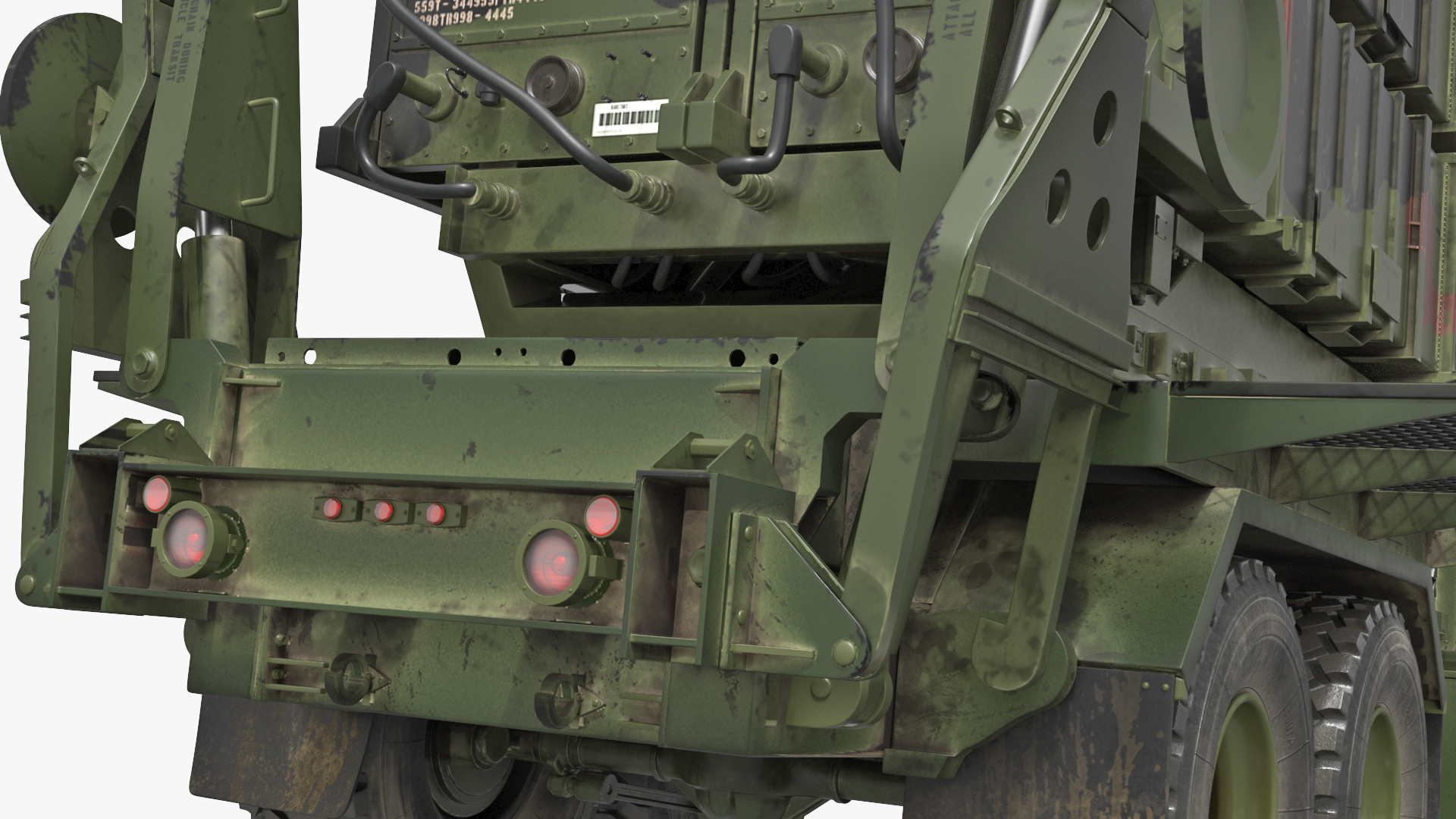 Military Truck with MIM-104 Patriot SAM Rigged, view 10