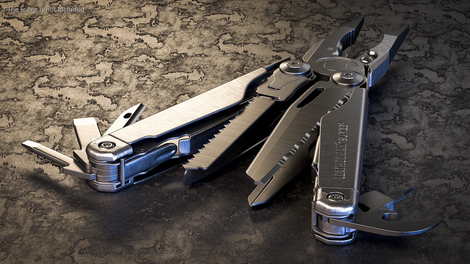 Leatherman Surge Multitool Black Open 3D