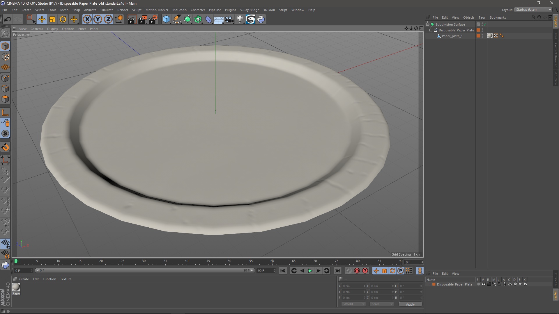 Disposable Paper Plate 3D