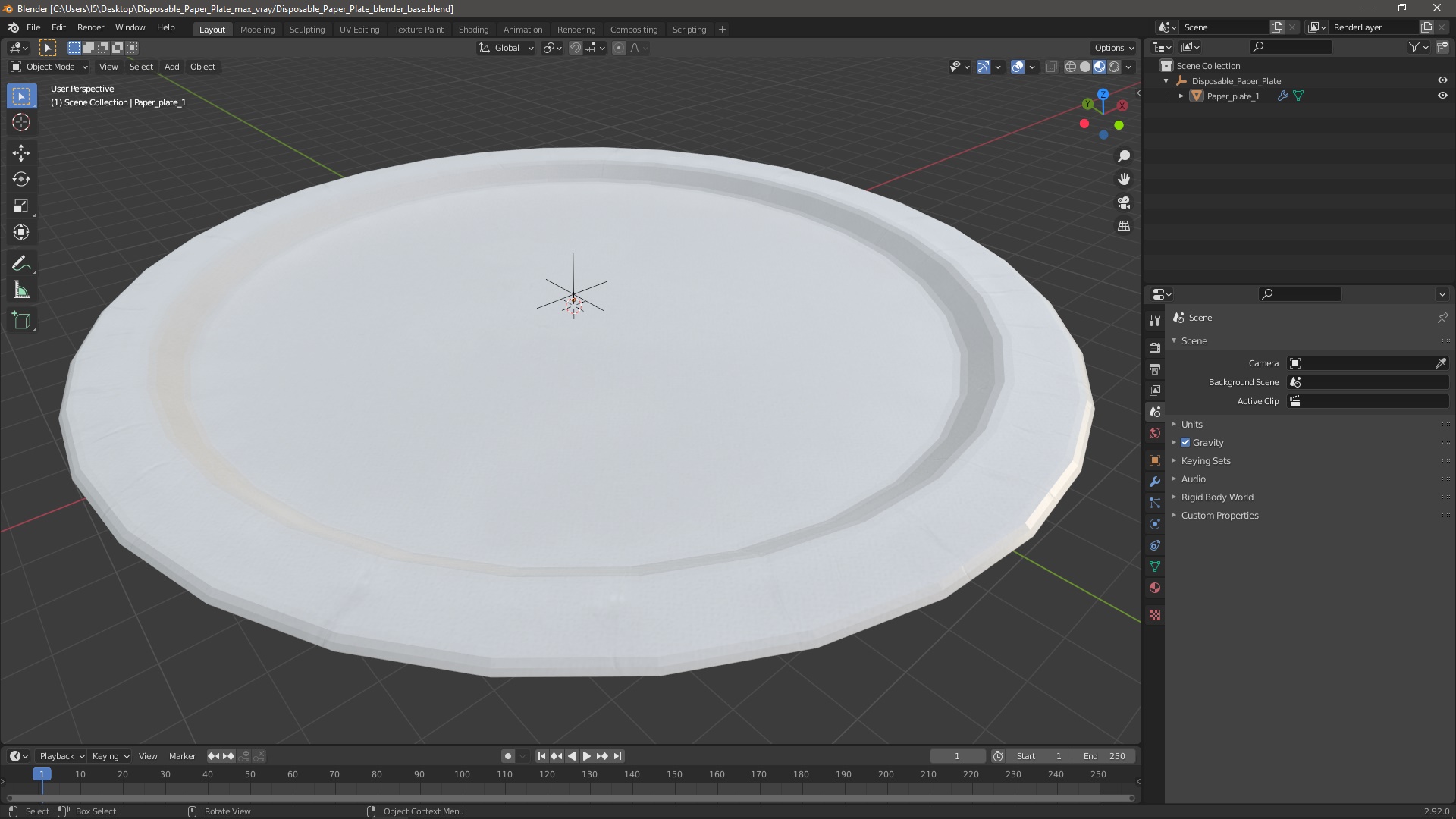 Disposable Paper Plate 3D