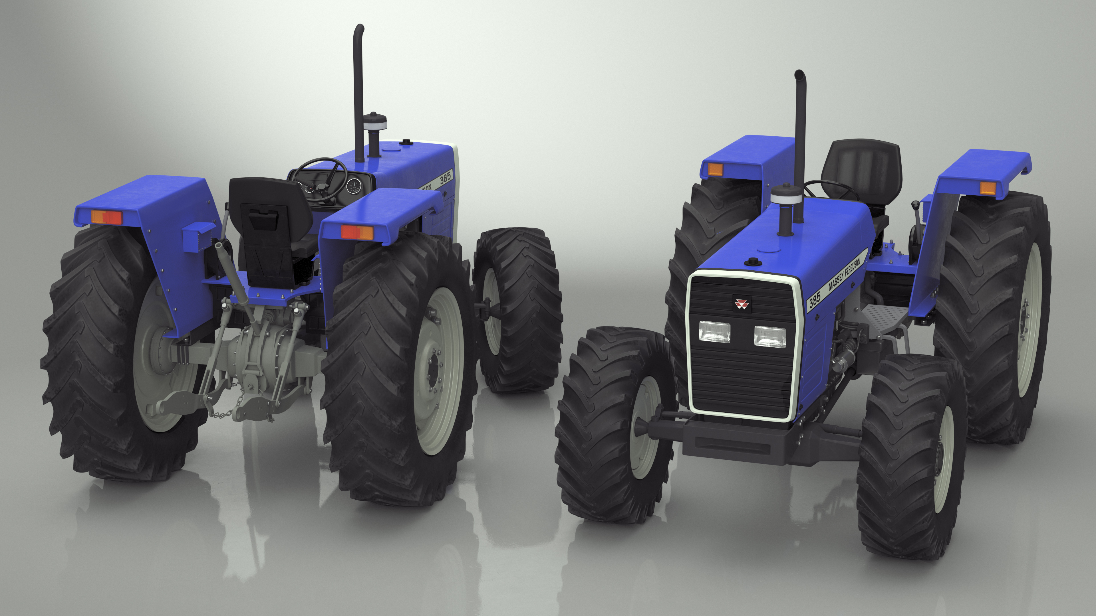 3D Massey Ferguson 385 Tractor Rigged for Maya model