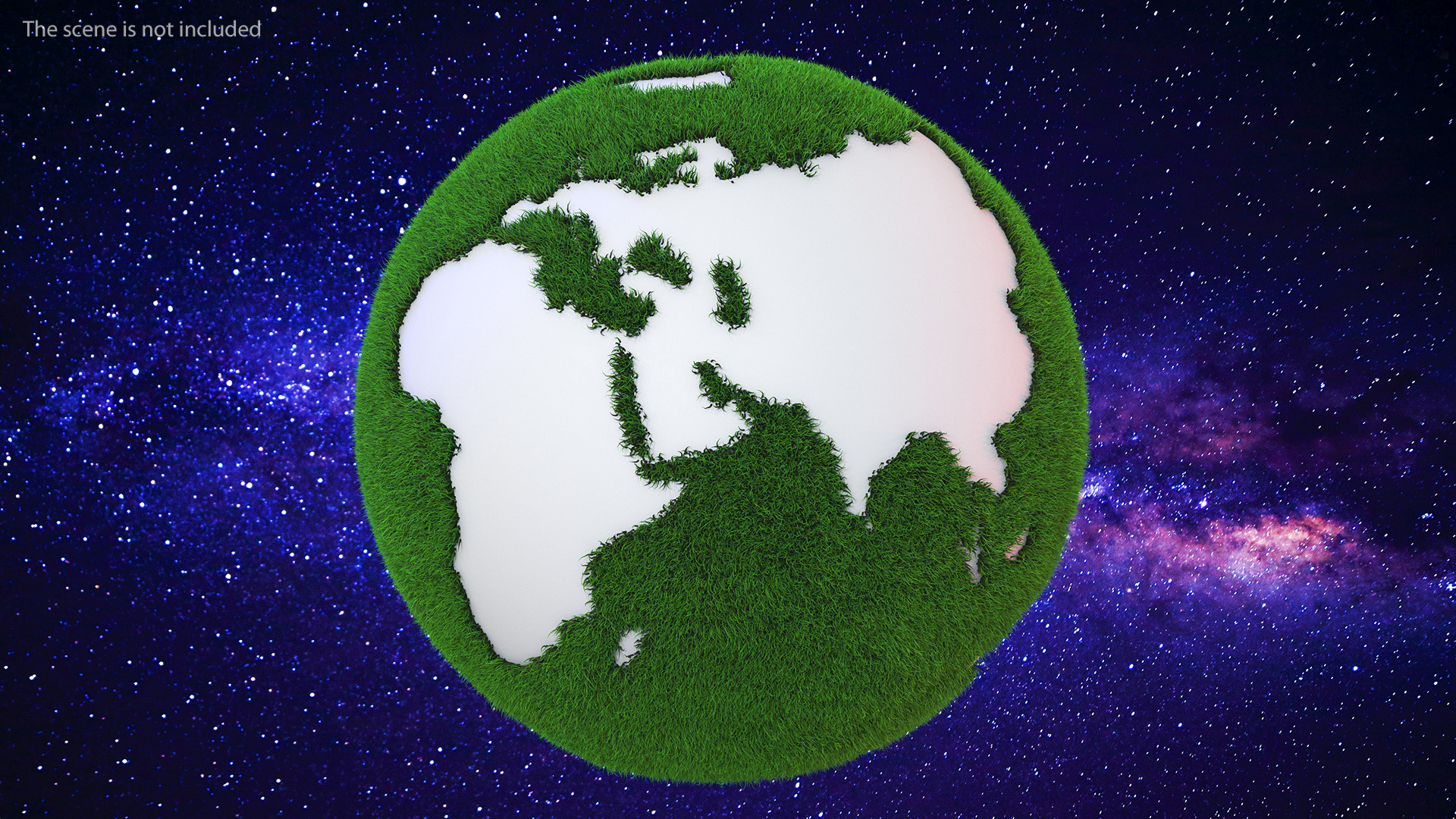 Stylized Earth with Grass Texture Fur 3D