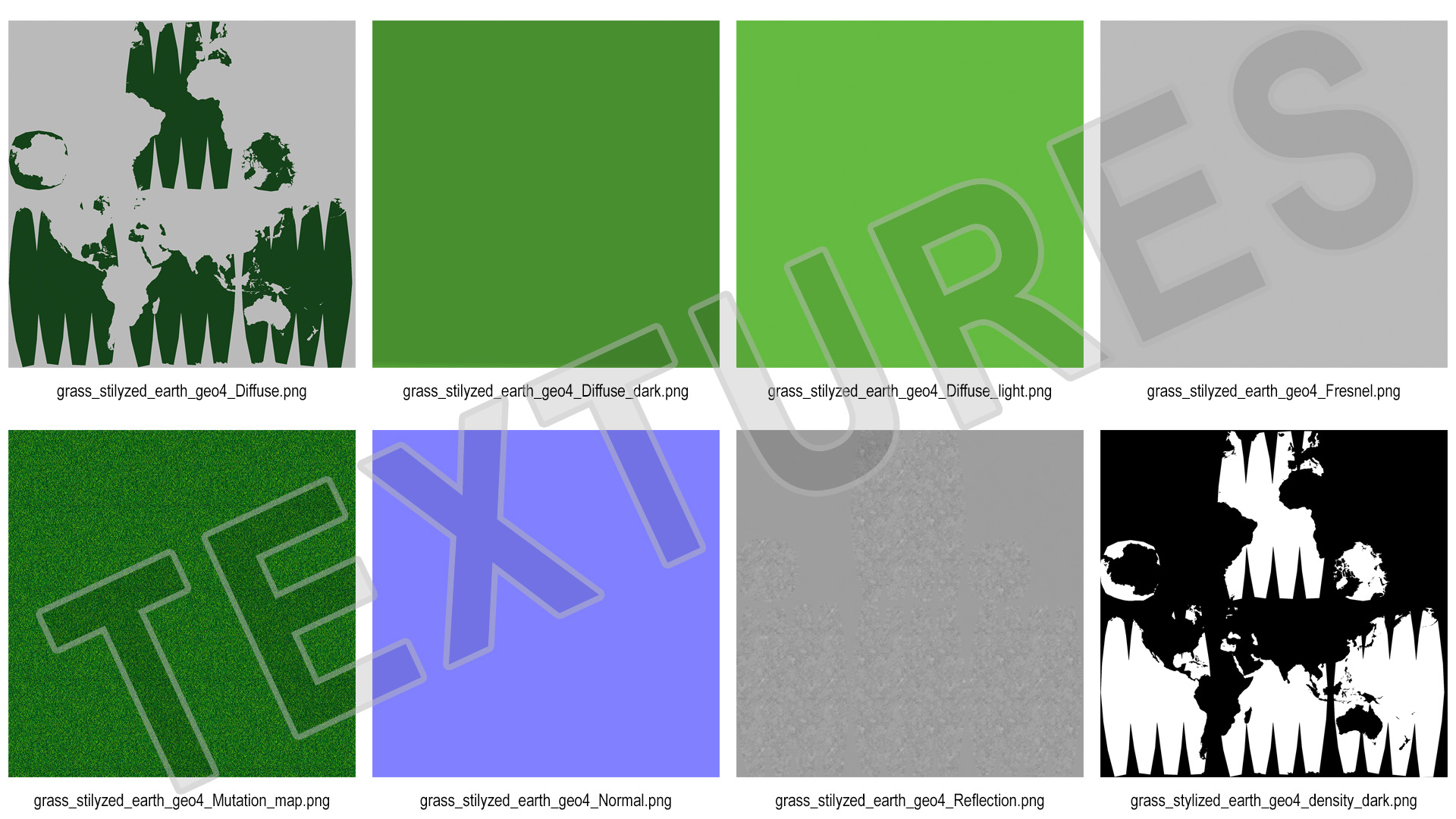 Stylized Earth with Grass Texture Fur 3D