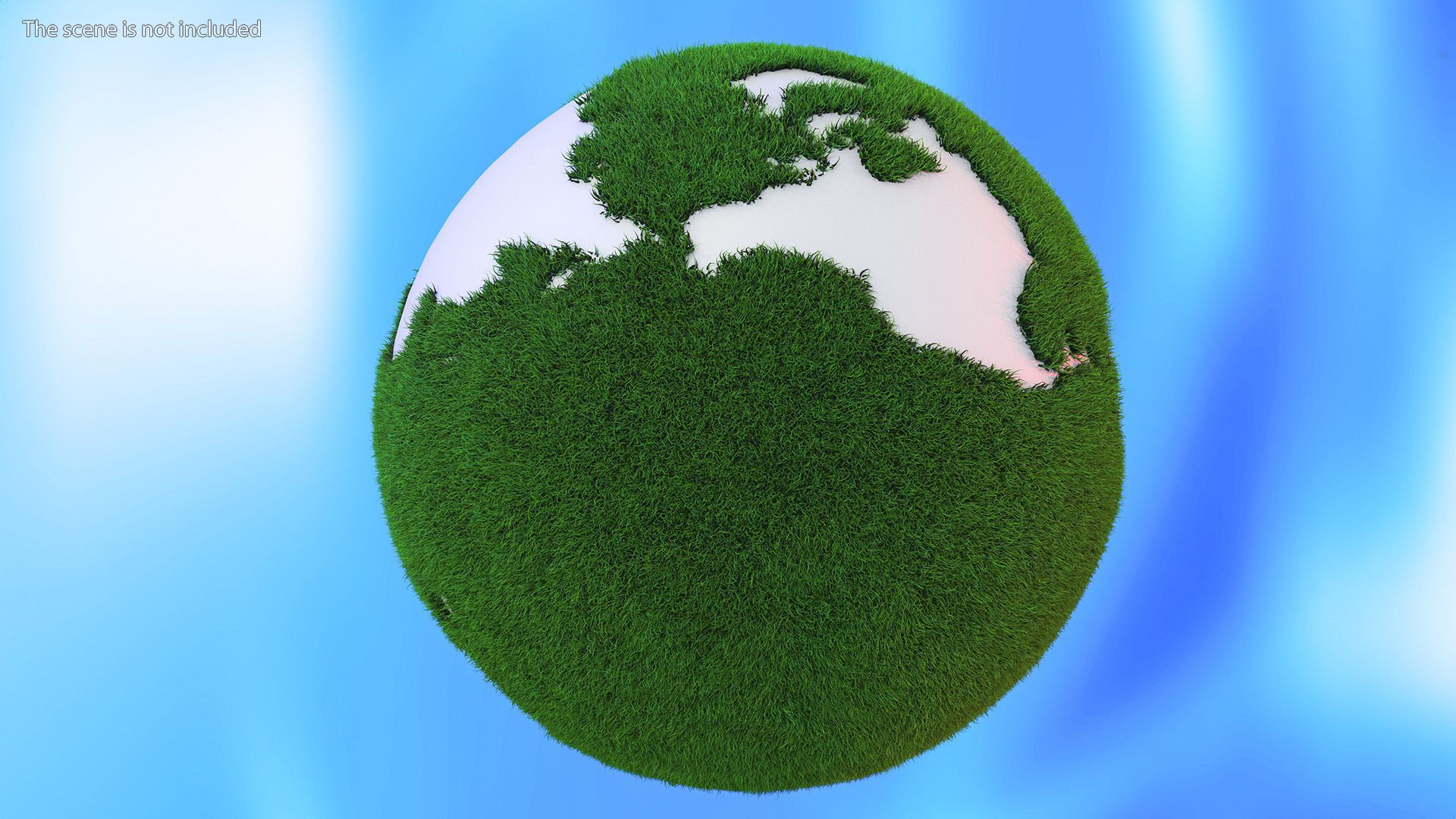 Stylized Earth with Grass Texture Fur 3D