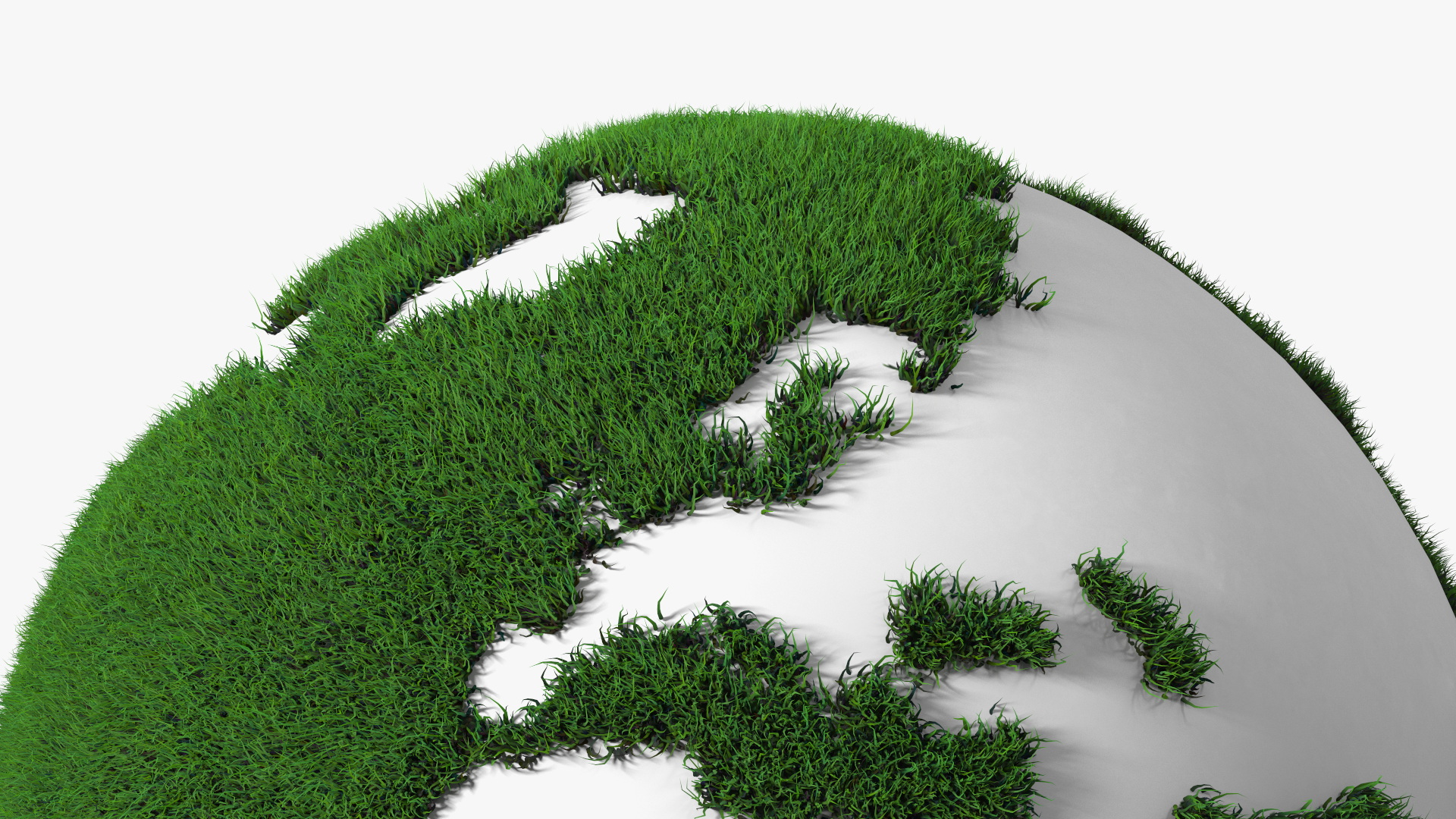 Stylized Earth with Grass Texture Fur 3D