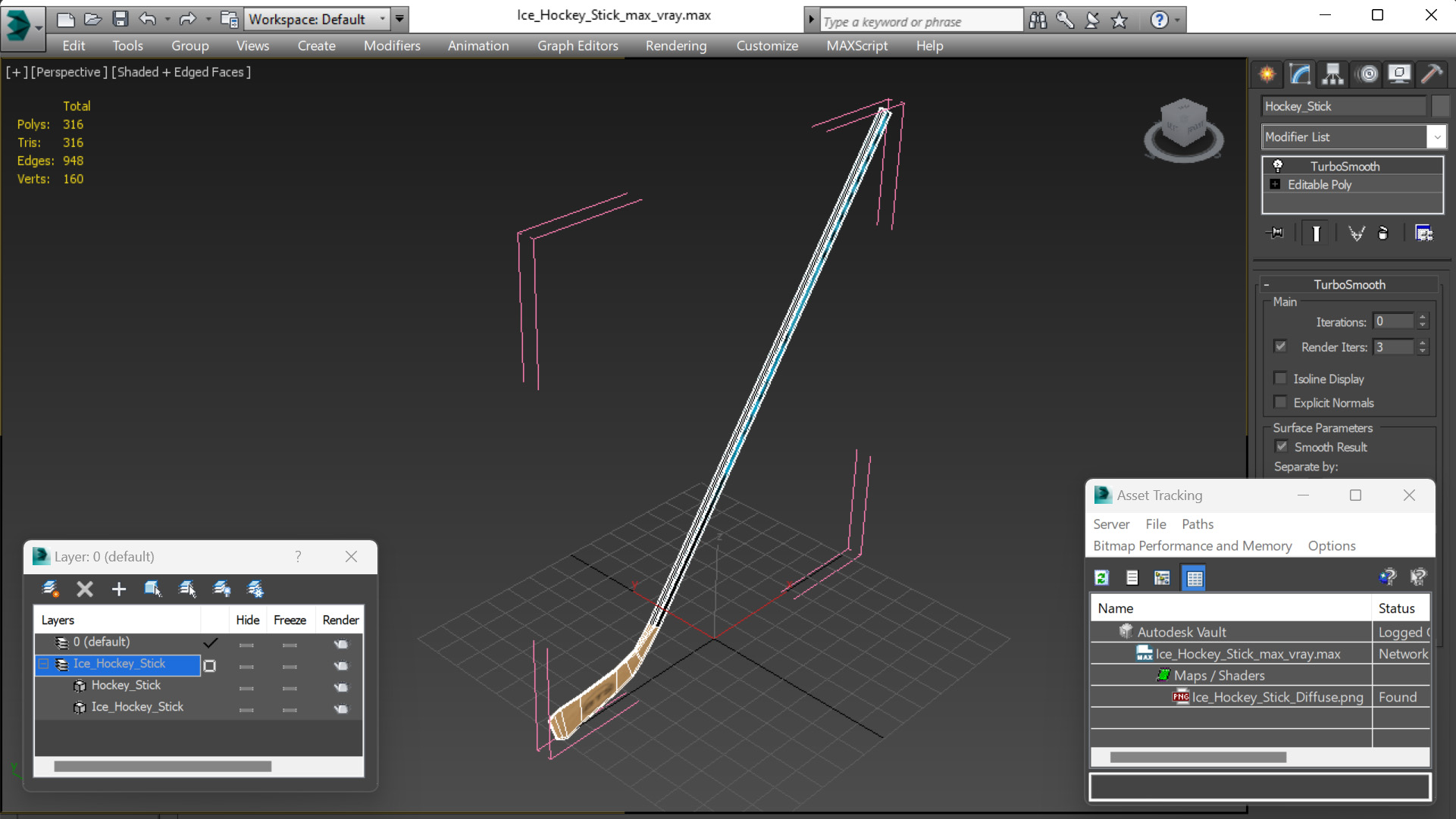 3D Ice Hockey Stick