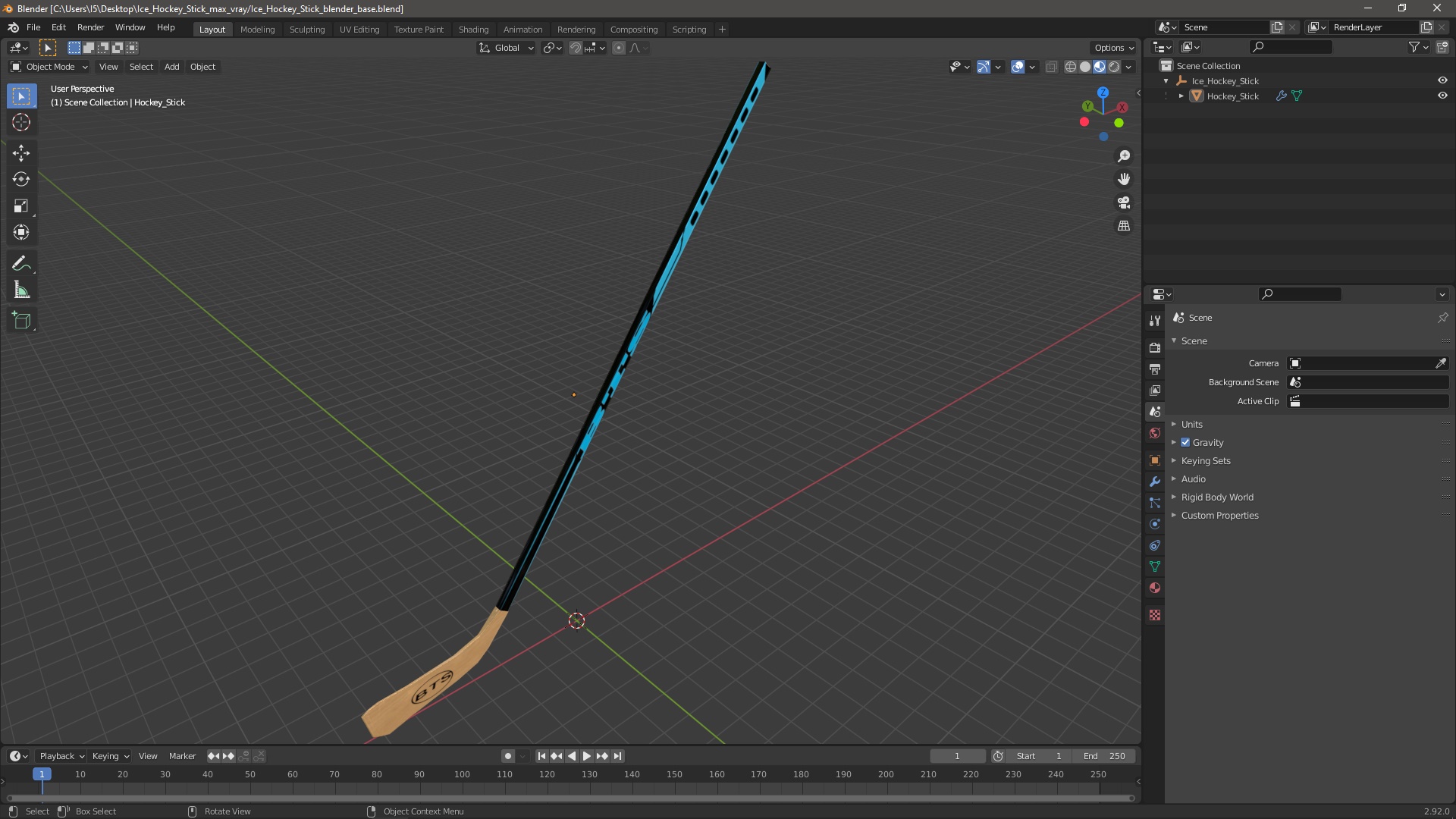 3D Ice Hockey Stick