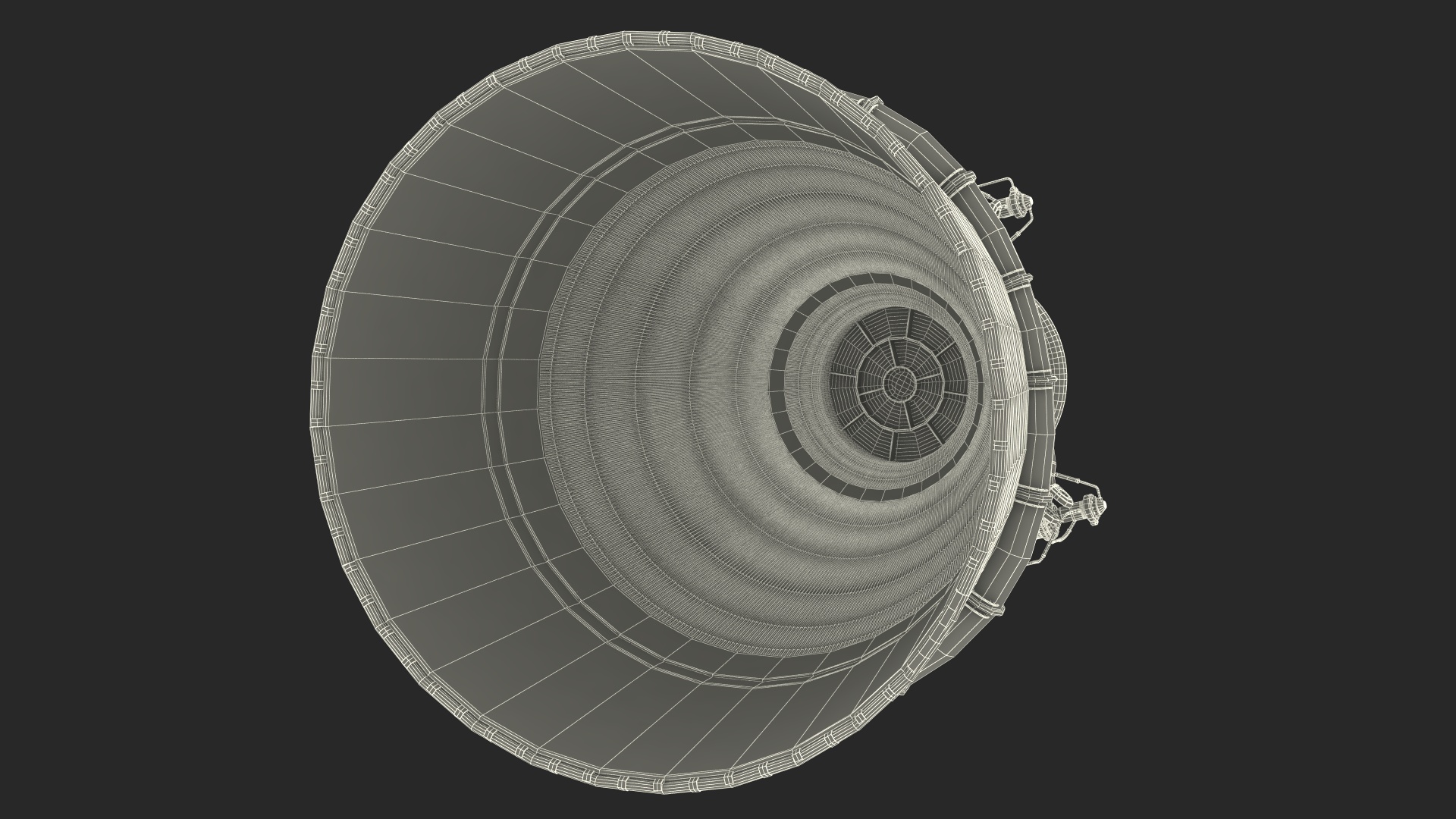 Rocket Engine F-1 with Intricate Piping 3D model