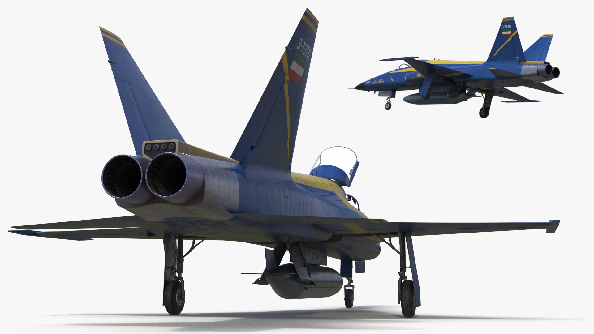 3D model HESA Saeqeh Iranian Combat Aircraft Blue