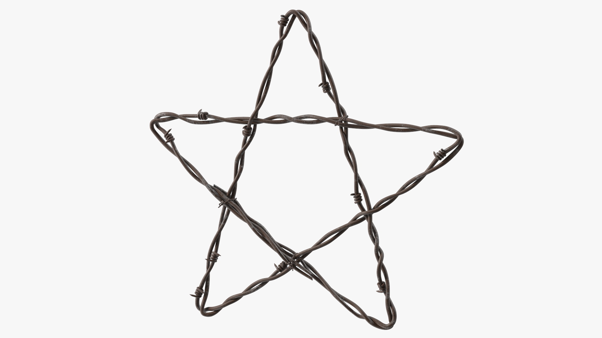 Barbed Wire Star Rusty 3D