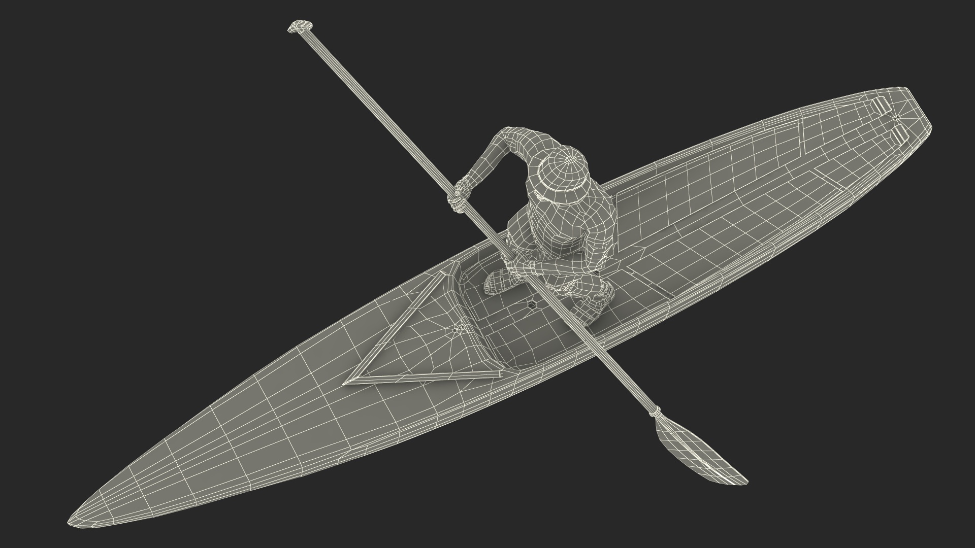 3D model Teen Boy Swimwear on Race SUP Board