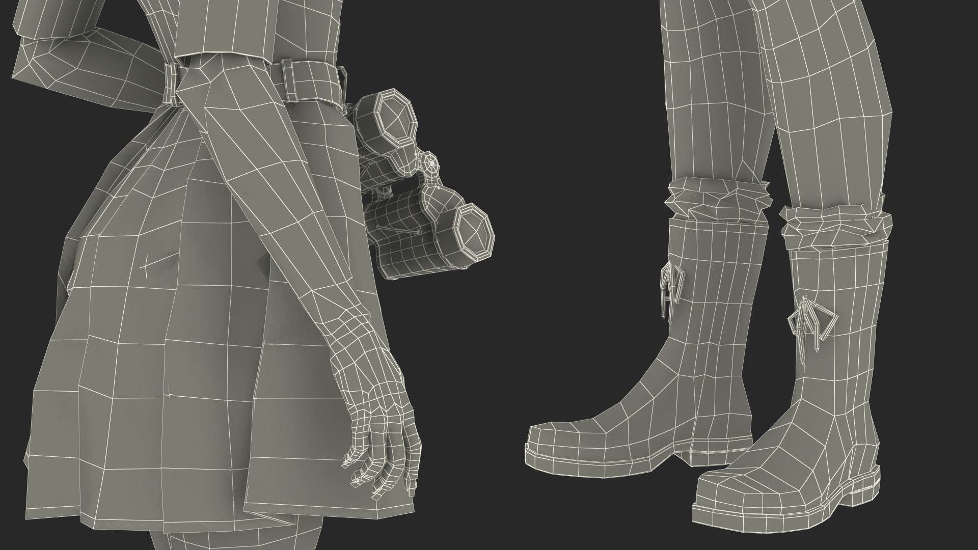 Dark Skin Black Woman Explorer Standing Pose 3D model