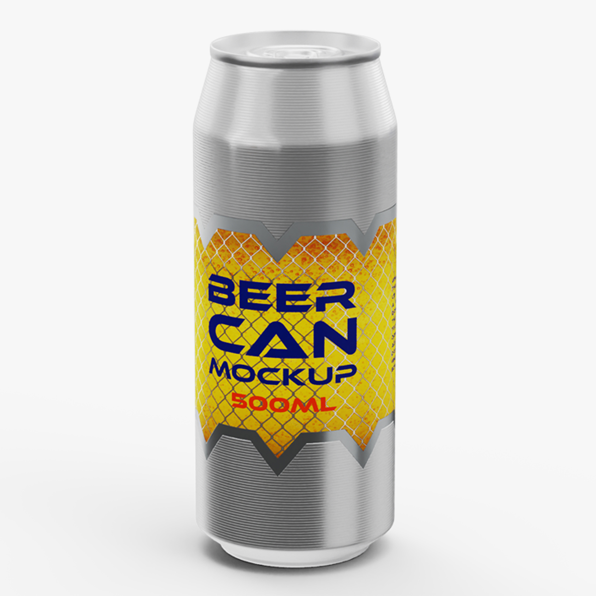 Beer Can Mockup 500ml, view 4