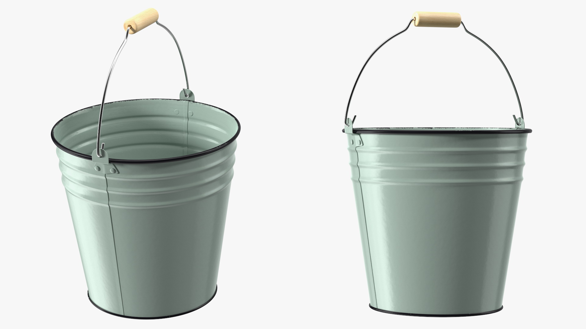 3D model Blue Enamel Bucket with Lid 5L
