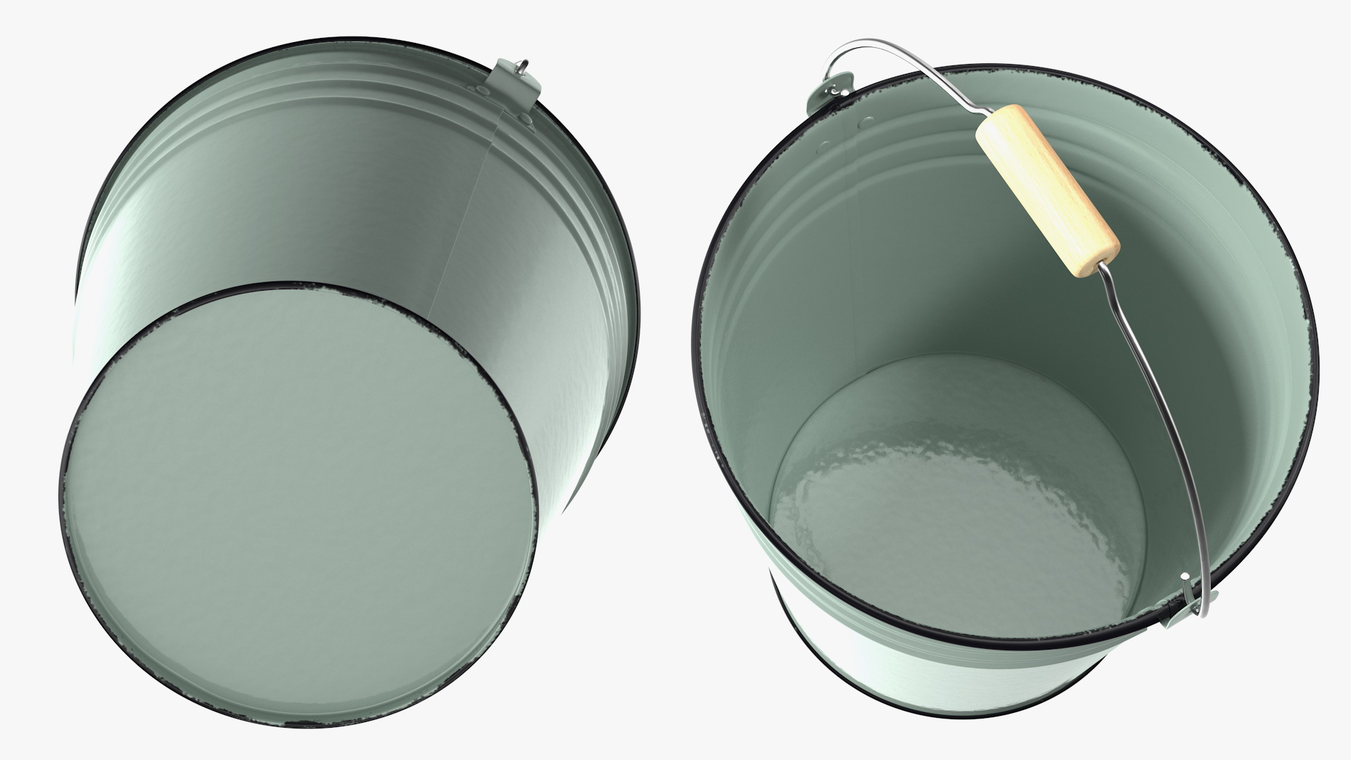 3D model Blue Enamel Bucket with Lid 5L