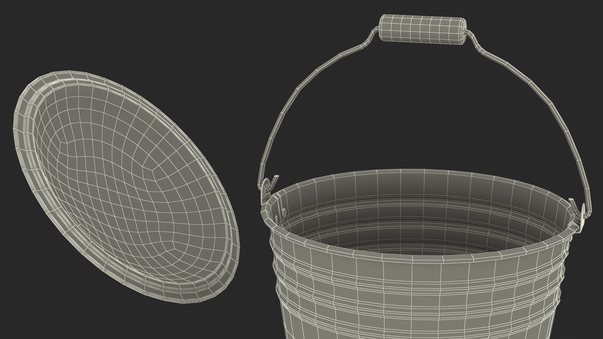 3D model Blue Enamel Bucket with Lid 5L