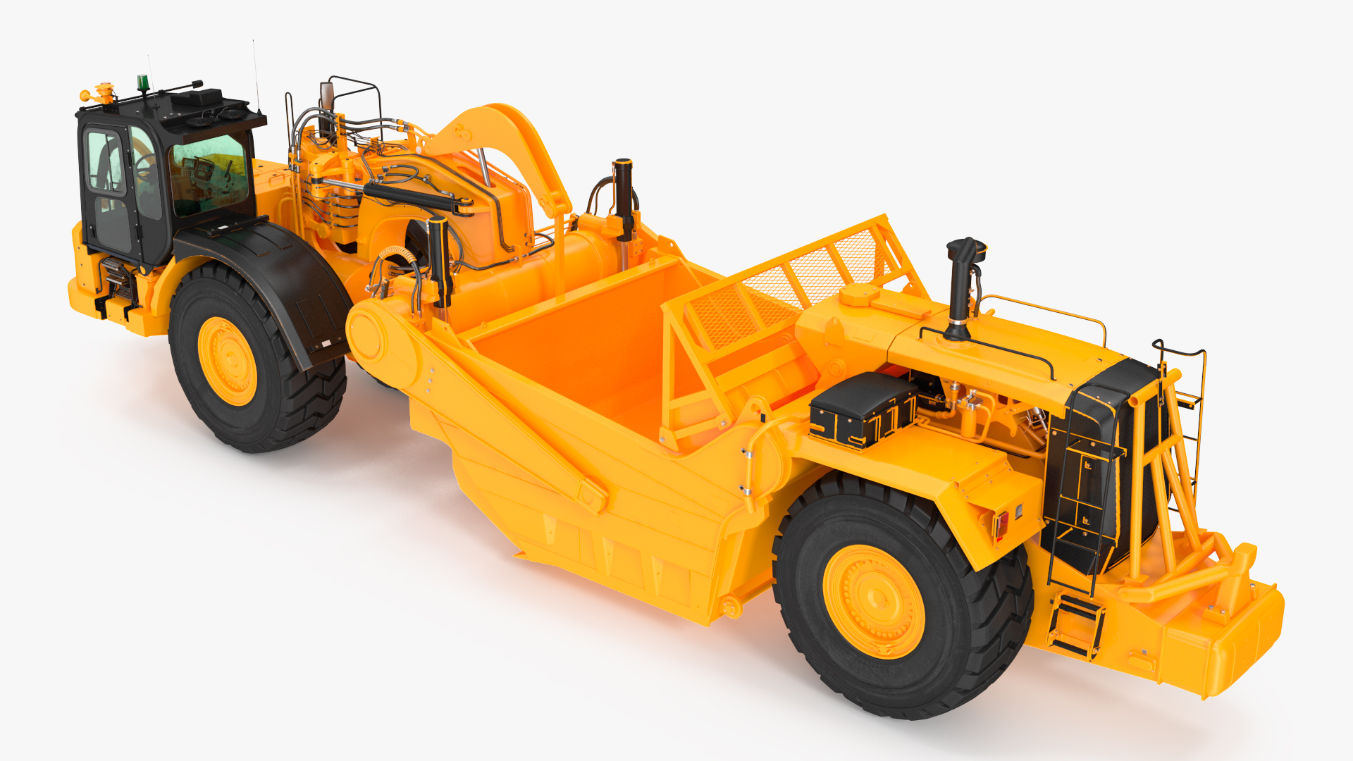 3D model Wheeled Tractor Scraper Rigged