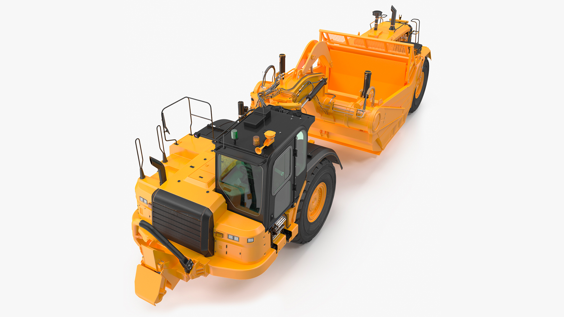 3D model Wheeled Tractor Scraper Rigged