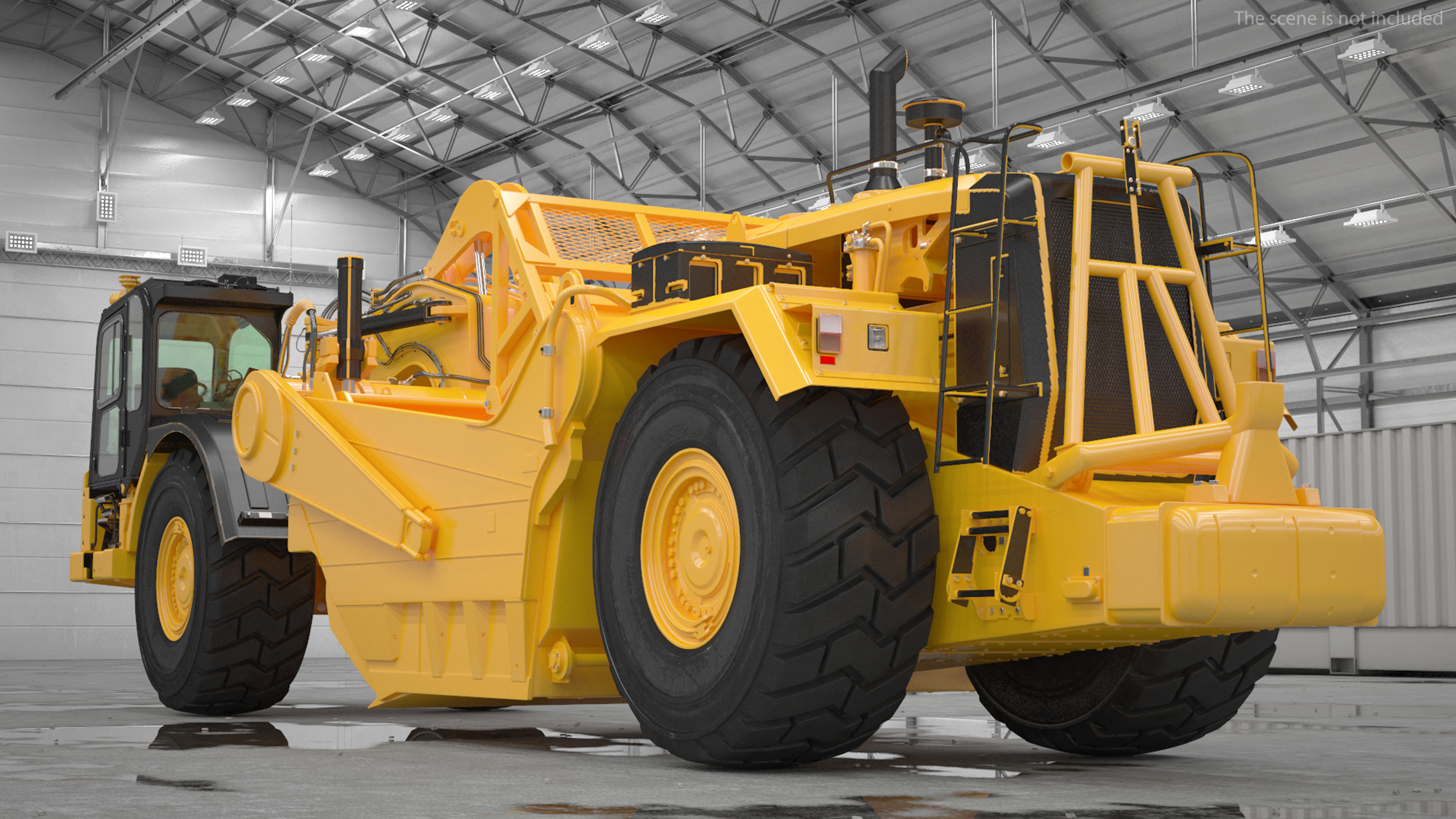 3D model Wheeled Tractor Scraper Rigged