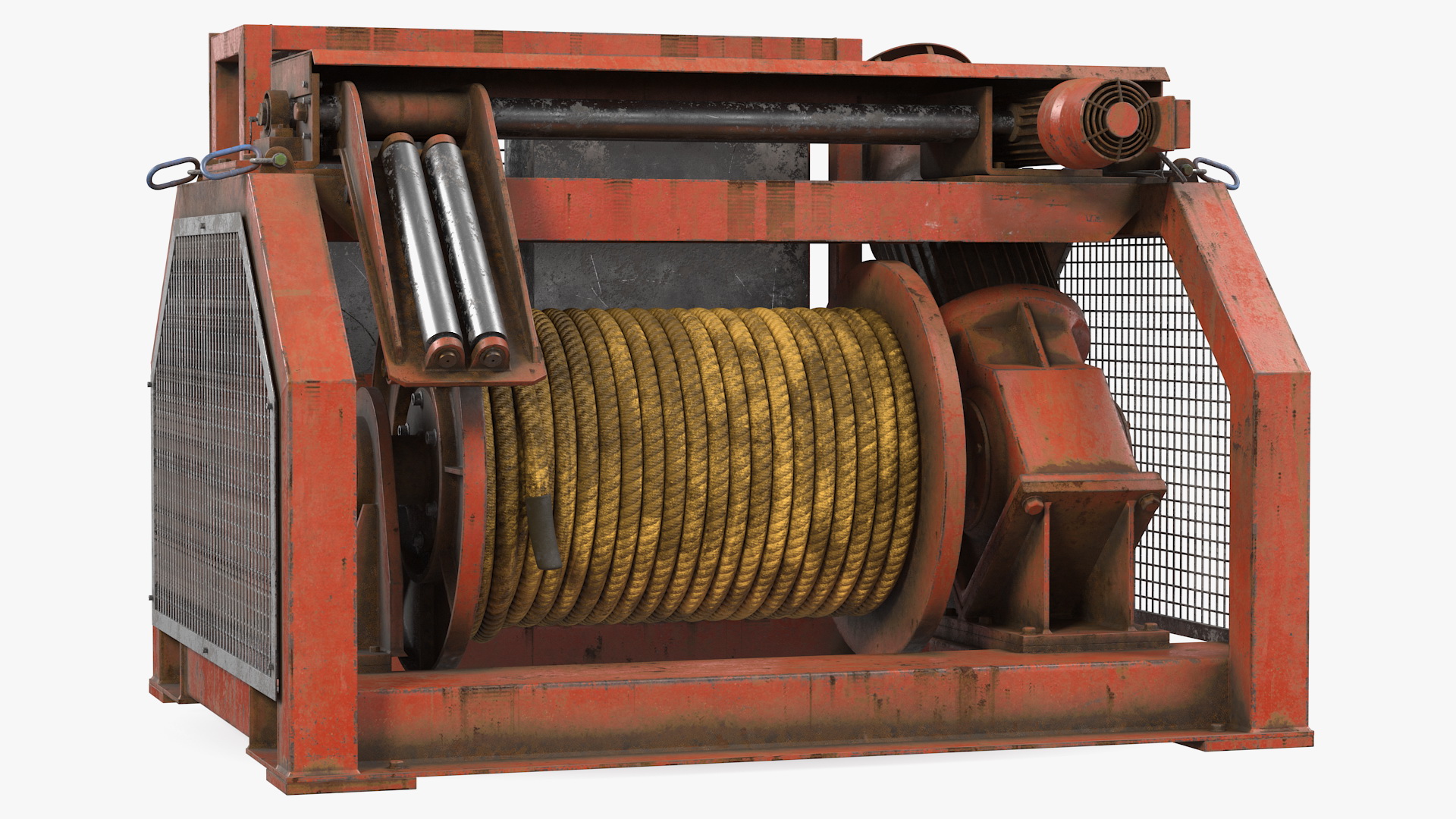 Hydraulic Mooring Winch Rusty 3D model