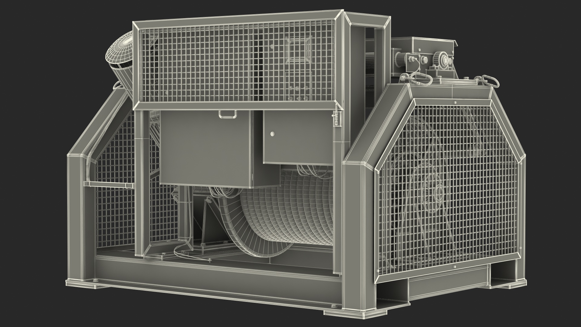 Hydraulic Mooring Winch Rusty 3D model