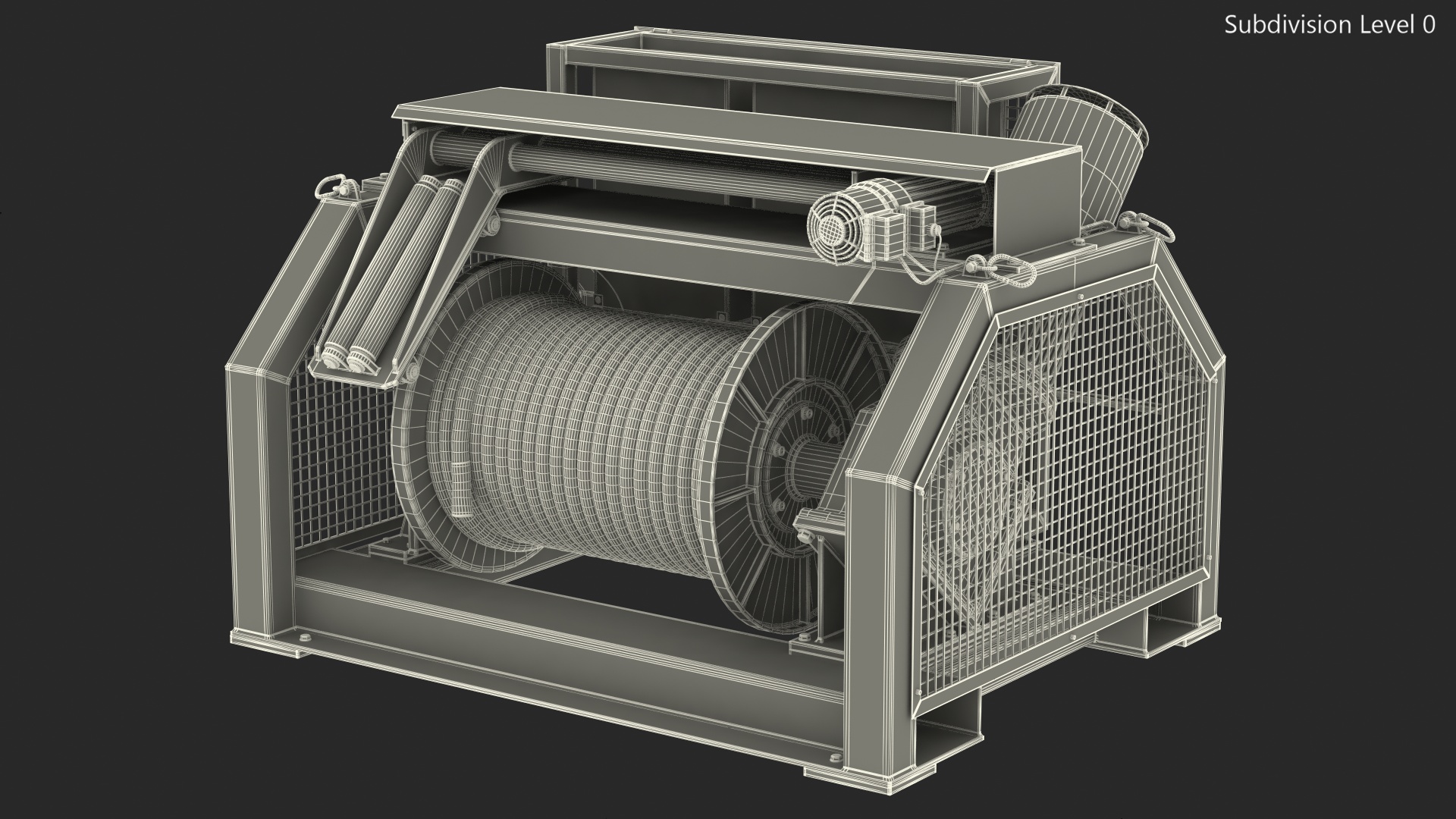 Hydraulic Mooring Winch Rusty 3D model