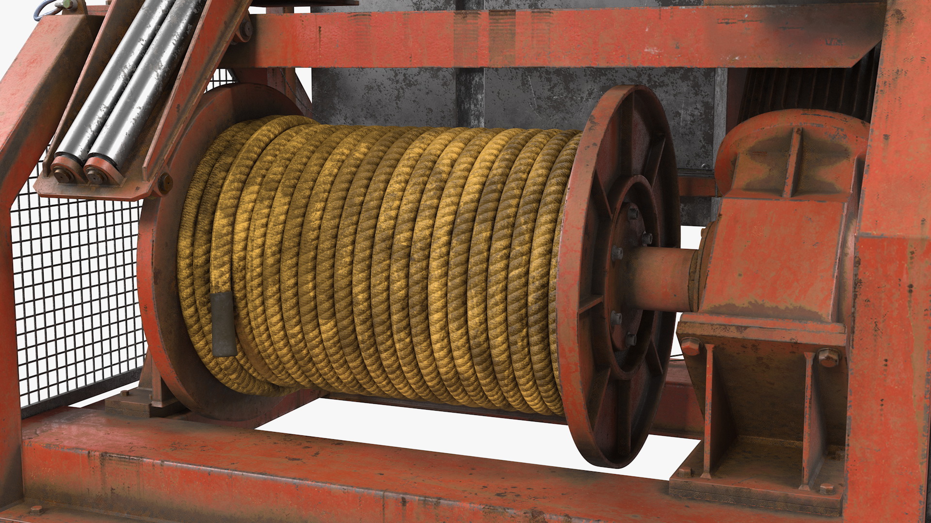 Hydraulic Mooring Winch Rusty 3D model