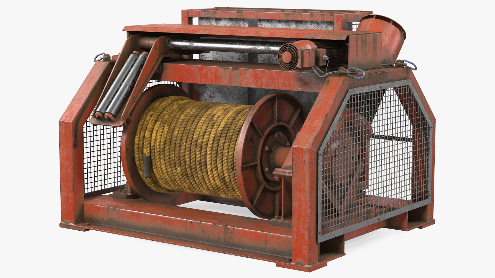 Hydraulic Mooring Winch Rusty 3D model