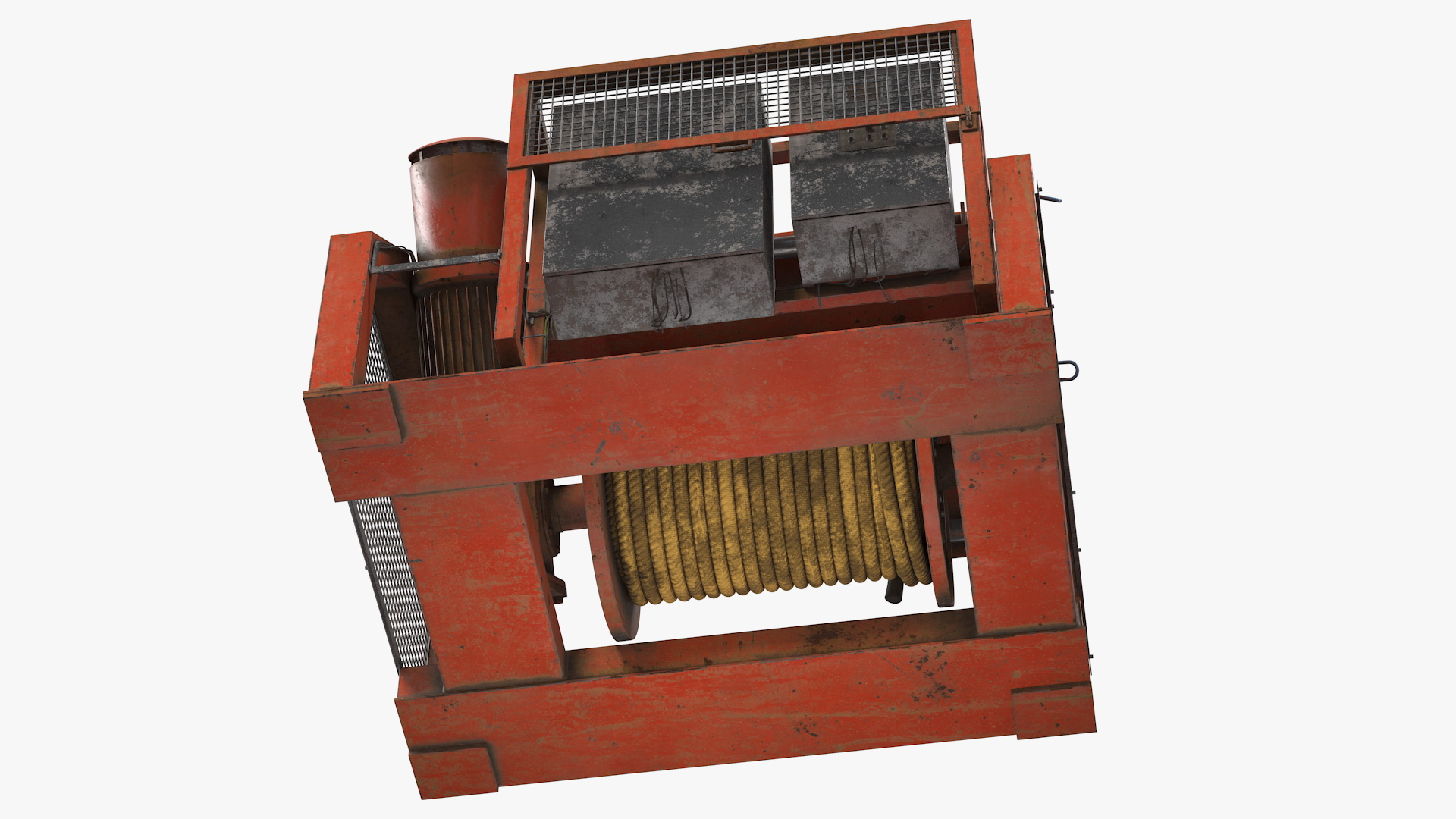 Hydraulic Mooring Winch Rusty 3D model