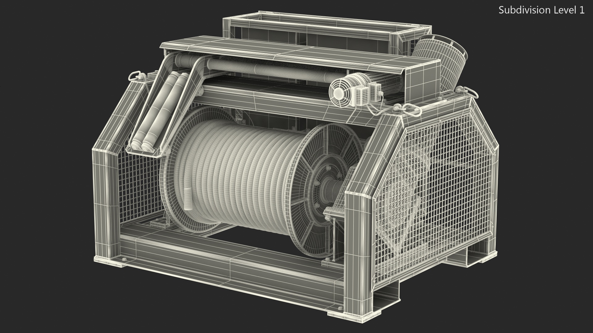 Hydraulic Mooring Winch Rusty 3D model