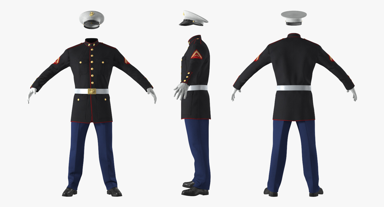 3D model US Marine Corps Parade Uniform