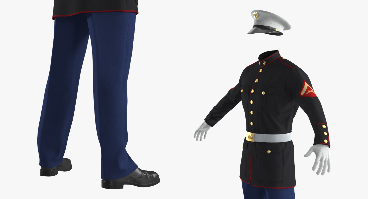 3D model US Marine Corps Parade Uniform