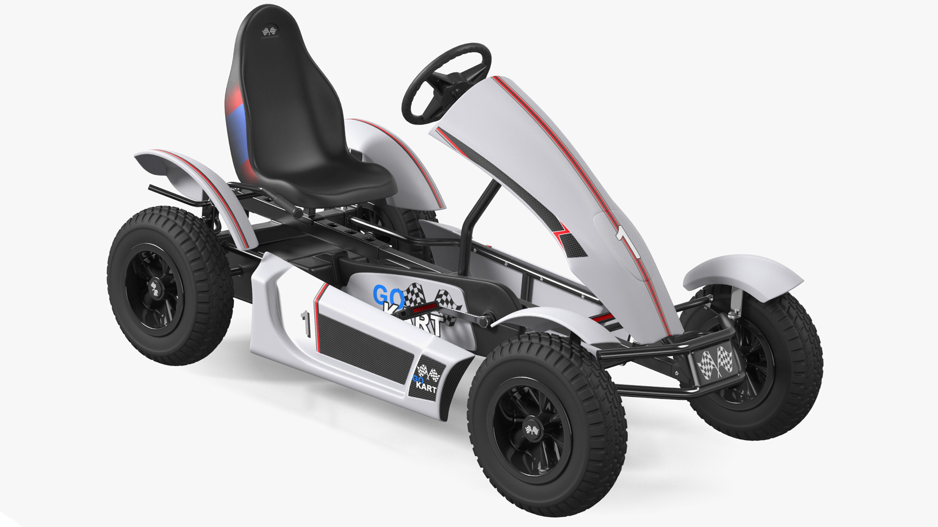Pedal Kart with Frame Race Grey Rigged for Maya 3D