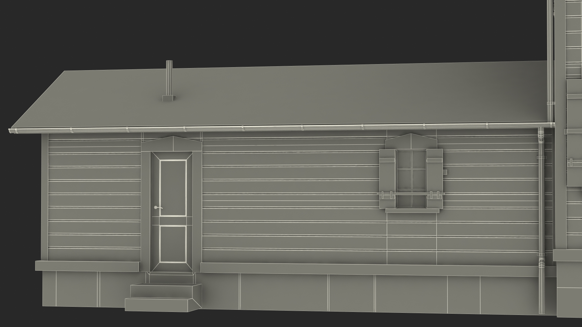 3D Old Wooden House