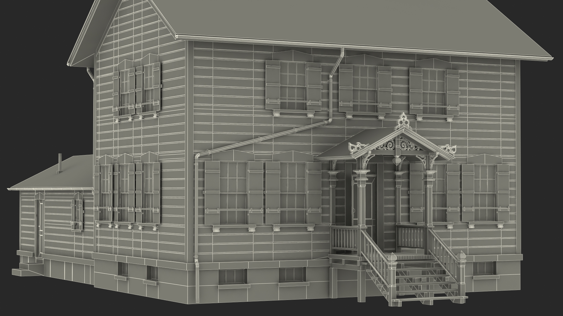3D Old Wooden House