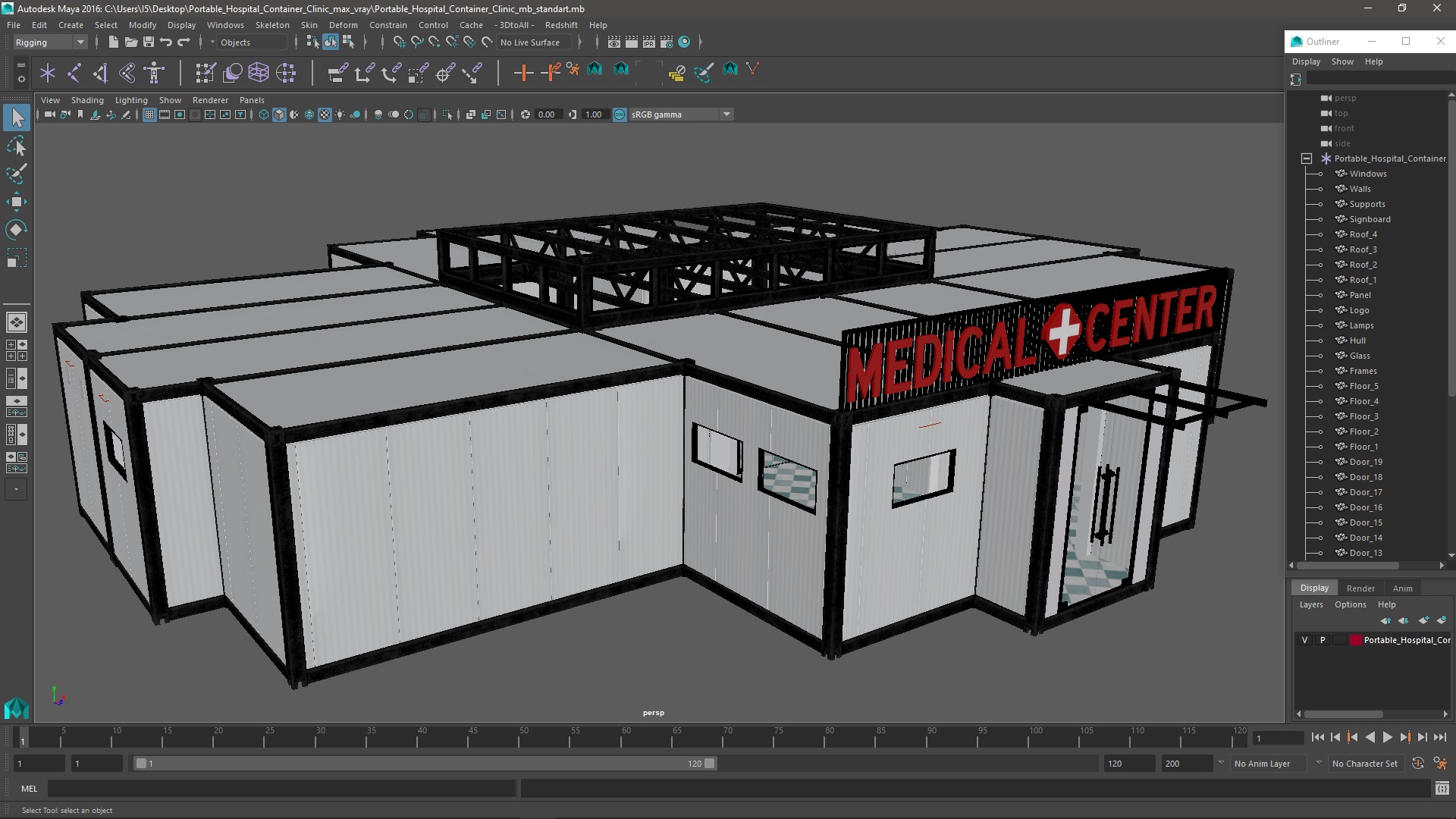 Portable Hospital Container Clinic 3D model