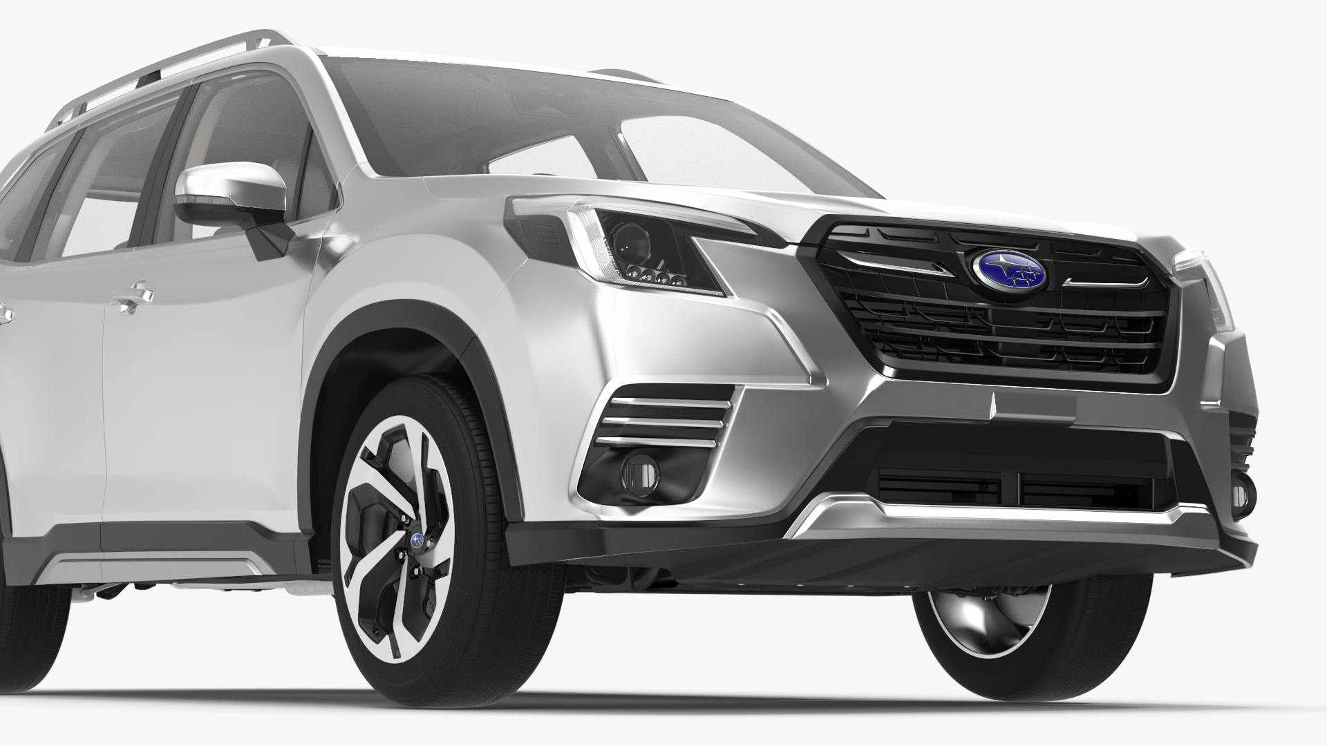 White Subaru Forester 2022 Simple Interior 3D