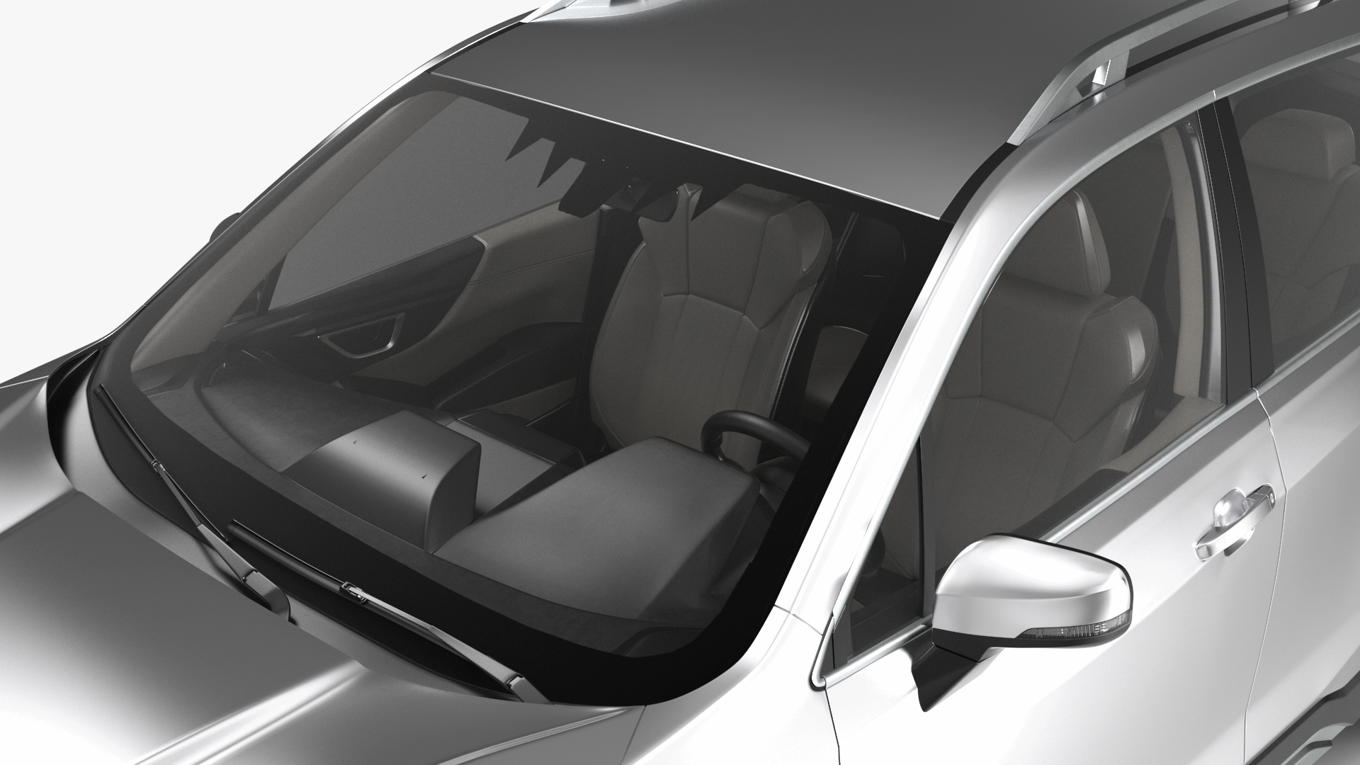 White Subaru Forester 2022 Simple Interior 3D