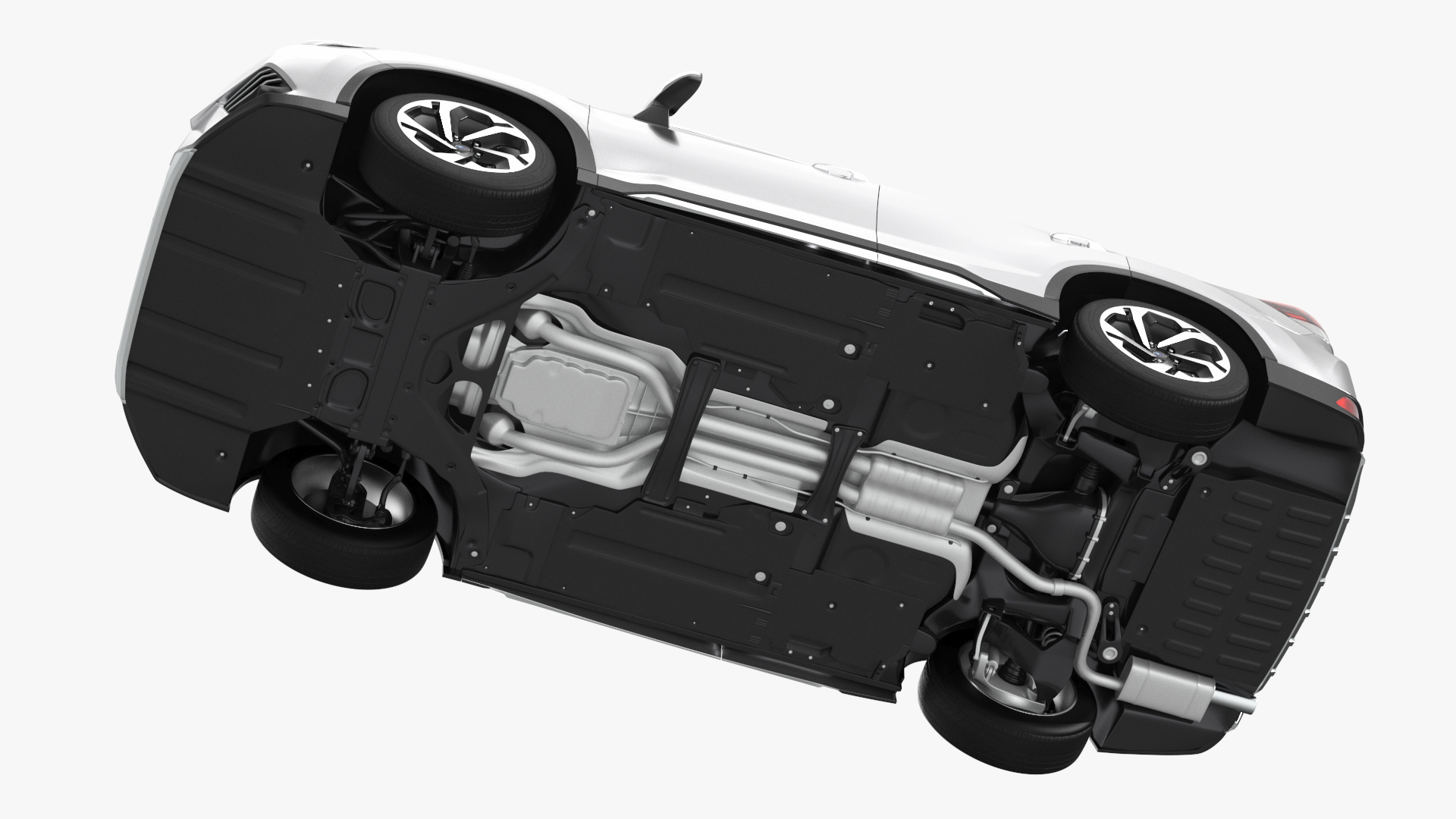 White Subaru Forester 2022 Simple Interior 3D