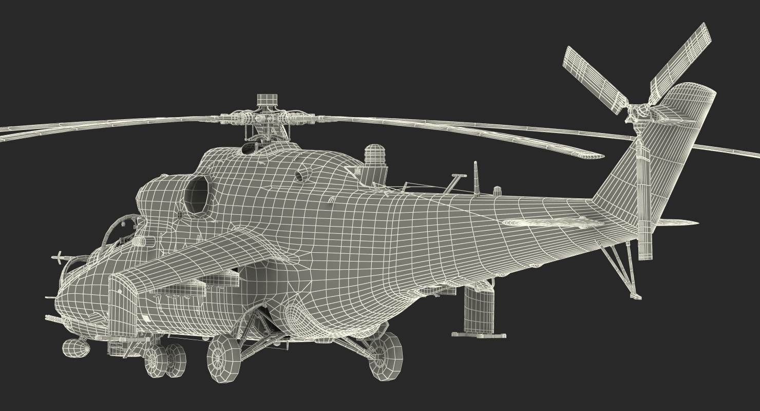 Russian Helicopter Mil Mi 24 Rigged 2 3D