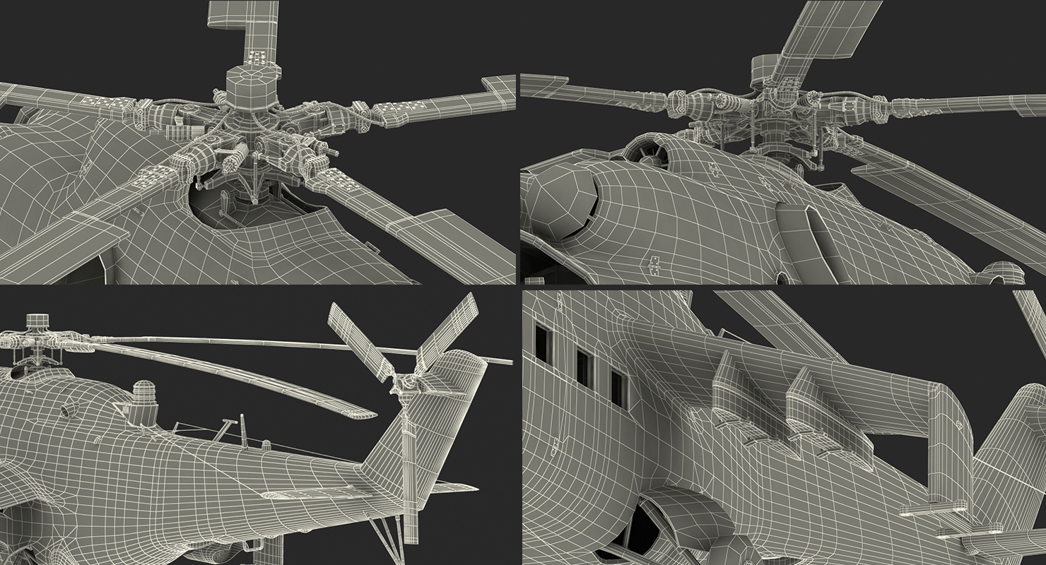 Russian Helicopter Mil Mi 24 Rigged 2 3D