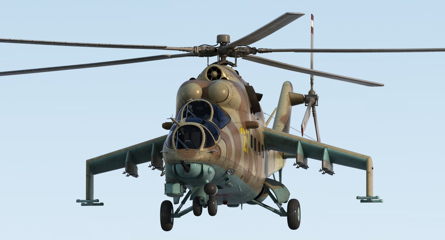 Russian Helicopter Mil Mi 24 Rigged 2 3D